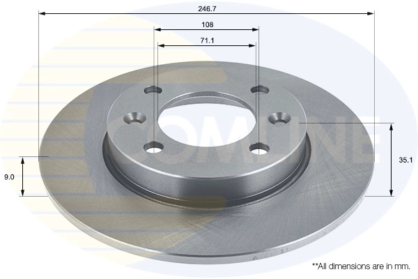 COMLINE Disc frana ADC1531 model PEUGEOT 1007 (KM_) 2005 2006 2007 2008 2009 2010 2011 2012