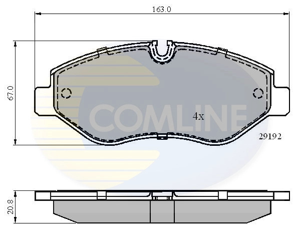 COMLINE set placute frana,frana disc CBP01555 la masina MERCEDES-BENZ VITO bus (W639) 2003 2004 2005 2006 2007 2008 2009 2010 2011 2012 2013 2014 2015 2016 2017