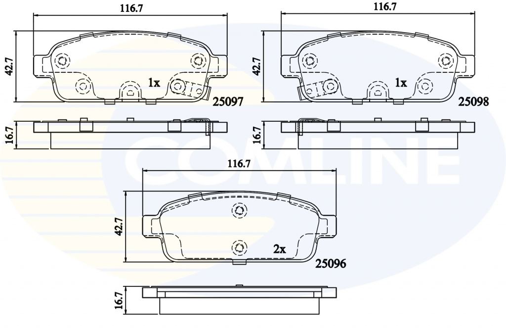 COMLINE set placute frana,frana disc CBP32024 se potriveste la CHEVROLET TRAX 2012 2013 2014 2015 2016 2017 2018
