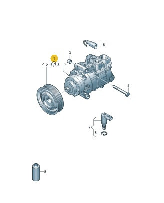 Compresor AC / clima Audi A1 A3 Q3 TT 2013-2021 5K