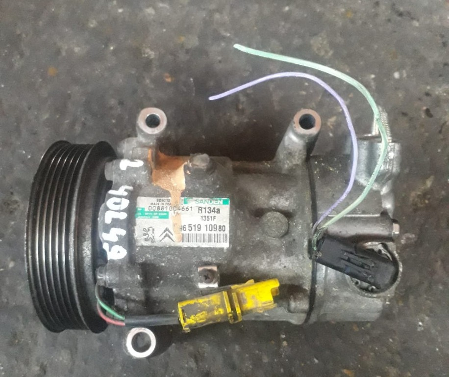 COMPRESOR AC Peugeot 206 / 306/ Citroen C4 1,6 HDI cod 9651910980, motor 9HY.