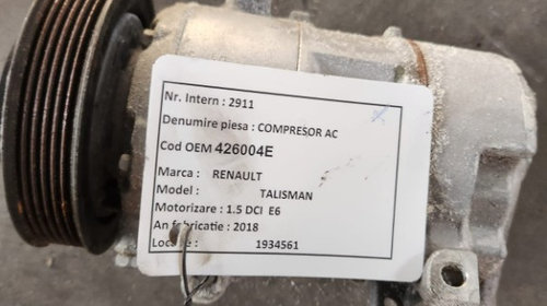 Compresor AC Renault Captur K9K656 E6 20