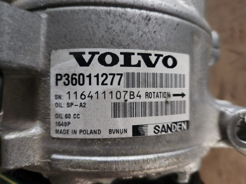 Compresor AC Volvo S60 D4204T11 D4204T14 an 2010 2011 2012 2013 2014 2015 2016 2017 2018 2019 cod 36011277