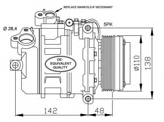 Compresor aer conditionat 32123 NRF pentru Bmw Seria 5 Bmw Seria 7 Bmw Seria 3 Bmw Z8 Bmw X5