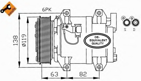 Compresor aer conditionat 32211 NRF pentru Volvo S80 Volvo V70 Volvo Xc70 Volvo S60 Volvo Xc90