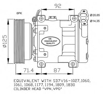 Compresor aer conditionat 32742 NRF pentru Dacia D