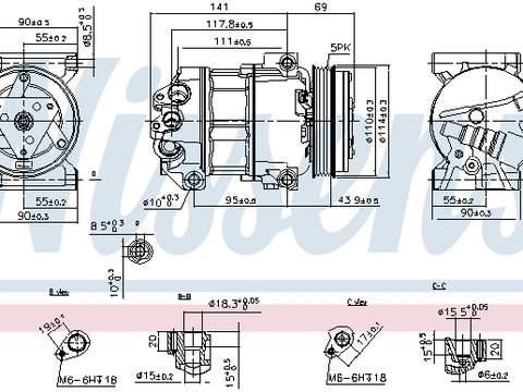 Compresor aer conditionat 890211 NISSENS pentru Fiat 500l Fiat Tipo