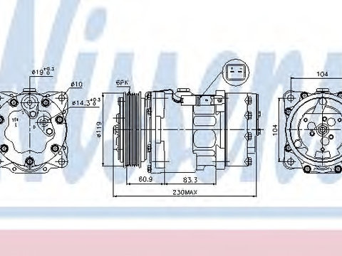 Compresor aer conditionat 89032 NISSENS pentru Peugeot 807 Peugeot 406 CitroEn Berlingo Peugeot Expert Peugeot Partner Peugeot Ranch CitroEn Xsara Fiat Scudo Peugeot 607 Peugeot Grand Peugeot 307 CitroEn C5 Peugeot Boxer Fiat Ducato CitroEn Jumper Ci