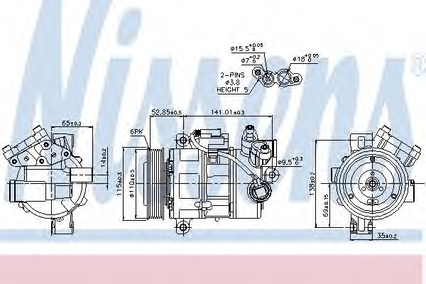 Compresor aer conditionat 89086 NISSENS pentru Bmw Seria 1 Bmw Seria 3 Bmw X1