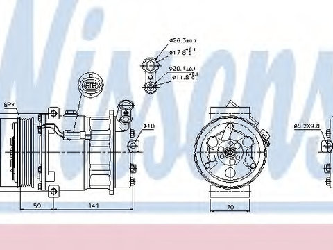 Compresor aer conditionat 89124 NISSENS pentru Fiat Croma Opel Vectra Opel Signum