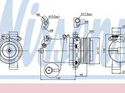 Compresor aer conditionat 89133 NISSENS pentru Bmw Z3 Bmw Seria 3 Bmw Seria 5 Bmw X3