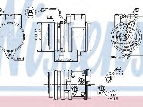 Compresor aer conditionat 89275 NISSENS pentru Chevrolet Aveo Daewoo Matiz