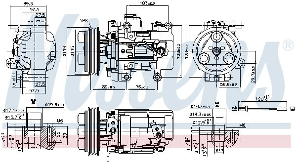 Compresor aer conditionat 89351 NISSENS pentru Mazda 3 Mazda Axela Mazda 5