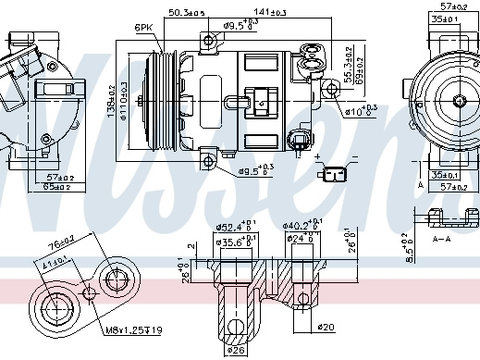 Compresor aer conditionat 89400 NISSENS pentru Fiat Doblo
