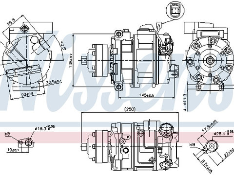 Compresor aer conditionat 89418 NISSENS pentru Audi A5 Audi R8 Audi Allroad Audi A8 Audi A4 Audi A6 Audi Q7