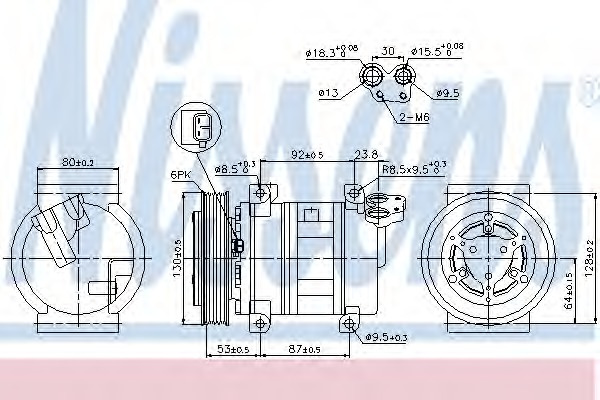 Compresor aer conditionat ~ Alfa romeo Gt 2003 2004 2005 2006 2007 2008 2009 2010 ~ 89330 ~ NISSENS