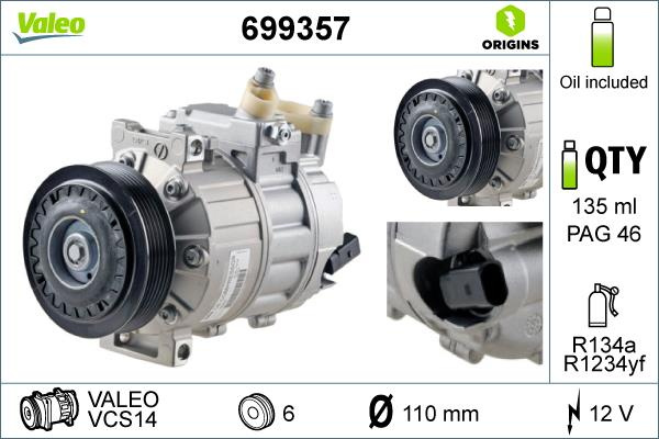 Compresor aer conditionat Audi A3 8V benzina 1.0 TFSI 115 CP cod motor CHZD an 2016-2017 , este nou