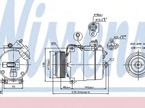 Compresor aer conditionat BMW Seria 5 Touring (E39) (1997 - 2004) NISSENS 89034