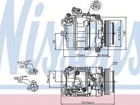 Compresor aer conditionat BMW Seria 6 Cabriolet (E64) (2004 - 2010) NISSENS 89199