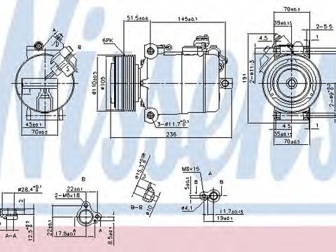 Compresor aer conditionat BMW X3 (E83) (2004 - 2011) NISSENS 890043