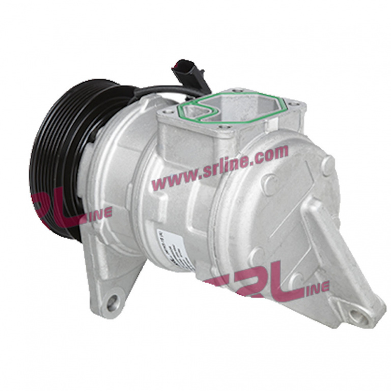 Compresor aer conditionat Chrysler Voyager, 1996-2001, motorizare 2.0/2.4/3.0 V6/3.3 V6/3.8 V6, benzina si 2.5 TD, diesel, rola curea 120 mm, 6 caneluri, de tip Denso: 10PA17J