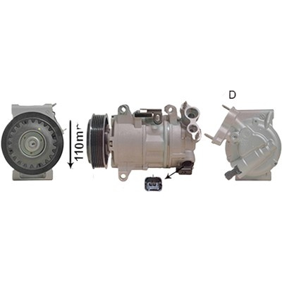 Compresor aer conditionat CITROEN C5 AIRCROSS 2018->>, GRAND C4 2018-> pentru 1.6 PureTech 180, perioada 2018 2019 2020 2021 2022 2023 PIESA NOUA diametru fulie mm 110, cod compresor 5SEL12, cod compresor SNE12
