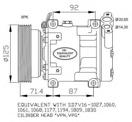 Compresor aer conditionat DACIA LOGAN pick-up (US_) (2008 - 2016) NRF 32742