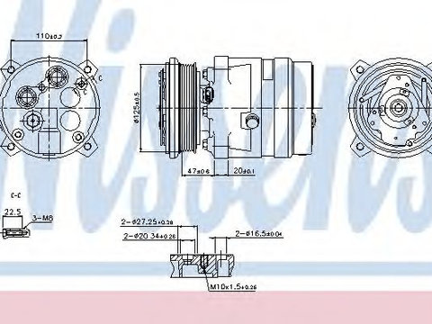 Compresor aer conditionat FIAT BRAVA (182) (1995 - 2003) NISSENS 89259