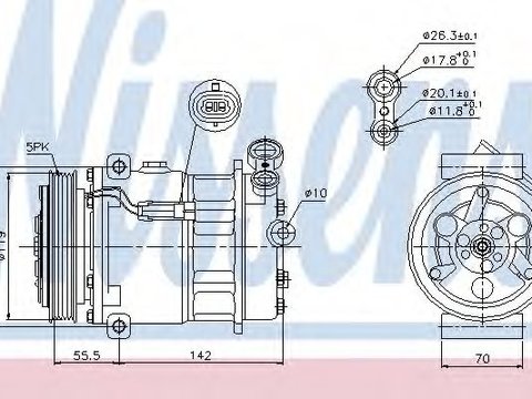 Compresor aer conditionat FIAT CROMA (194) (2005 - 2016) NISSENS 89157