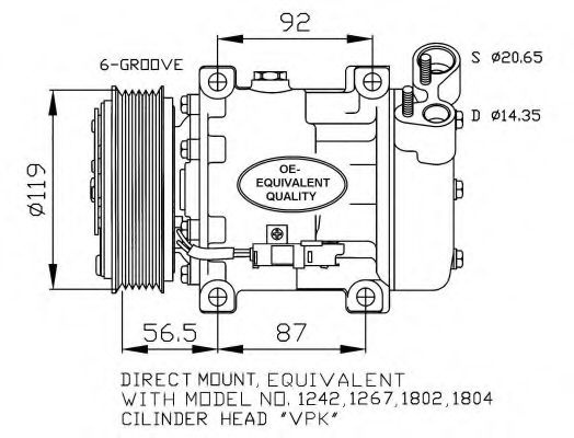 Compresor aer conditionat FIAT ULYSSE (179AX) (2002 - 2011) NRF 32270