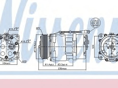 Compresor aer conditionat FIAT ULYSSE (220) (1994 - 2002) NISSENS 89055