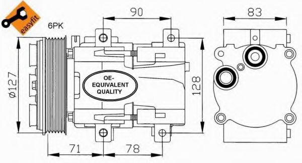 Compresor aer conditionat FORD ESCORT CLASSIC (AAL, ABL) (1998 - 2000) NRF 32107