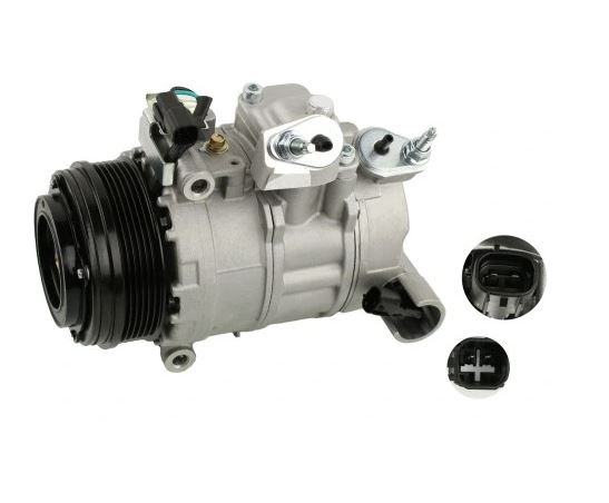 Compresor aer conditionat Ford Focus III, 2011-2018, C-Max/C-Max Grand, 2011-, Tourneo Connect, 2013-, Mondeo, 2015-, motorizare 1.5 TDCI/1.6 TDCI, diesel, rola curea 110 mm, 6 caneluri, de tip Denso: 7SBH17C