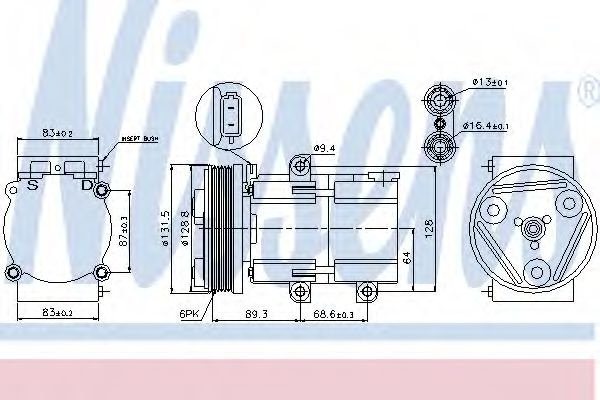 Compresor aer conditionat FORD MONDEO   limuzina (GBP) (1993 - 1996) NISSENS 89068