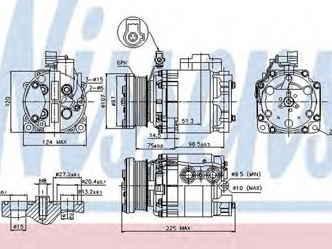 Compresor aer conditionat FORD TRANSIT CONNECT (P65_, P70_, P80_) (2002 - 2016) NISSENS 89354