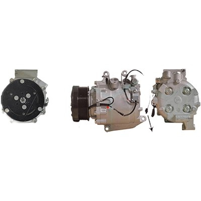 Compresor aer conditionat HONDA CIVIC 8 2005-> pentru 1.4, perioada 2005 2006 2007 2008 2009 2010 PIESA NOUA pana la an de fabricatie 12/2008, diametru admisie mm 18,3, Diametru evacuare mm 15,5, diametru fulie mm 100, cod compresor TRSE07,