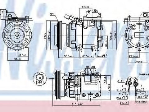 Compresor aer conditionat HYUNDAI COUPE (GK) (2001 - 2009) NISSENS 89085