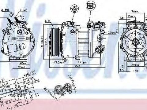 Compresor aer conditionat JAGUAR XF (_J05_, CC9) (2008 - 2015) NISSENS 890124