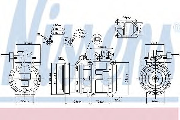 Compresor aer conditionat KIA SORENTO I (JC) (2002 - 2016) NISSENS 89166