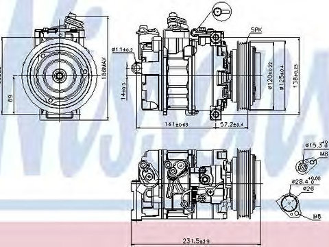 Compresor aer conditionat LAND ROVER FREELANDER (LN) (1998 - 2006) NISSENS 89231