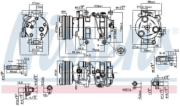 Compresor aer conditionat # Mazda Axela 2003 2004 2005 2006 2007 2008 2009 # 89550 # NISSENS