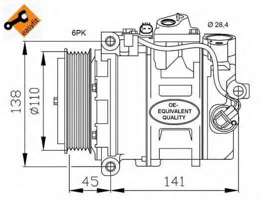 Compresor aer conditionat MERCEDES C-CLASS (W203) (2000 - 2007) NRF 32214
