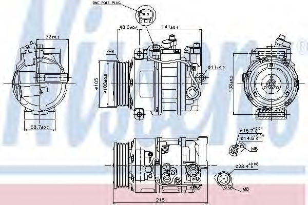 Compresor aer conditionat MERCEDES CLK Cabriolet (A209) (2003 - 2010) NISSENS 89520