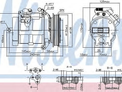 Compresor aer conditionat MERCEDES SPRINTER 5-t platou / sasiu (906) (2006 - 2016) NISSENS 890049