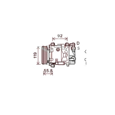 Compresor aer conditionat PEUGEOT 407 2004->2010, 308 1 2007->2014, 5008 1 2009->2017, 508 1 2010->2018 pentru 2.0 HDi, perioada 2009 2010 2011 2012 2013 2014 2015 2016 2017 2018 PIESA NOUA de la an de fabricatie 07/2010, diametru admisie mm 20,7, Di