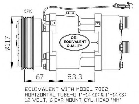 Compresor aer conditionat PEUGEOT BOXER caroserie (230L) (1994 - 2002) NRF 32779