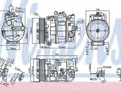 Compresor aer conditionat PORSCHE CAYENNE (9PA, 955) (2002 - 2010) NISSENS 890294