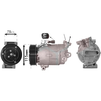 Compresor aer conditionat RENAULT MEGANE 2 2002->2010, SCENIC 3 2008->2015, GRAND SCENIC 2 2004->2009, SCENIC 2 2003->2009 pentru 2.0 dCi, perioada 2005 2006 2007 2008 2009 2010 2011 2012 2013 2014 PIESA NOUA diametru fulie mm 115, cod compresor 5CVC