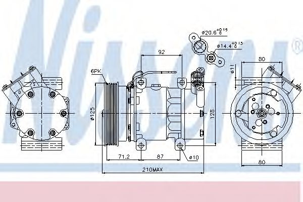 Compresor aer conditionat RENAULT MEGANE I Break (KA0/1_) (1999 - 2003) NISSENS 89064