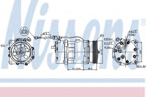Compresor aer conditionat # Seat Alhambra 1996 1997 1998 1999 2000 2001 2002 2003 2004 2005 2006 2007 2008 2009 2010 # 89224 # NISSENS